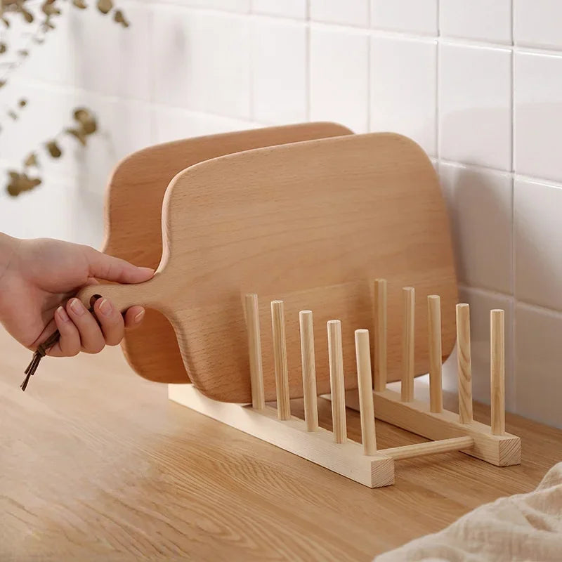 Practical DIY Locker Bamboo Drain Rack Wooden Plate Rack Dish Rack Kitchen Organizer For Plates/Cutting Boards/Plates/Cups
