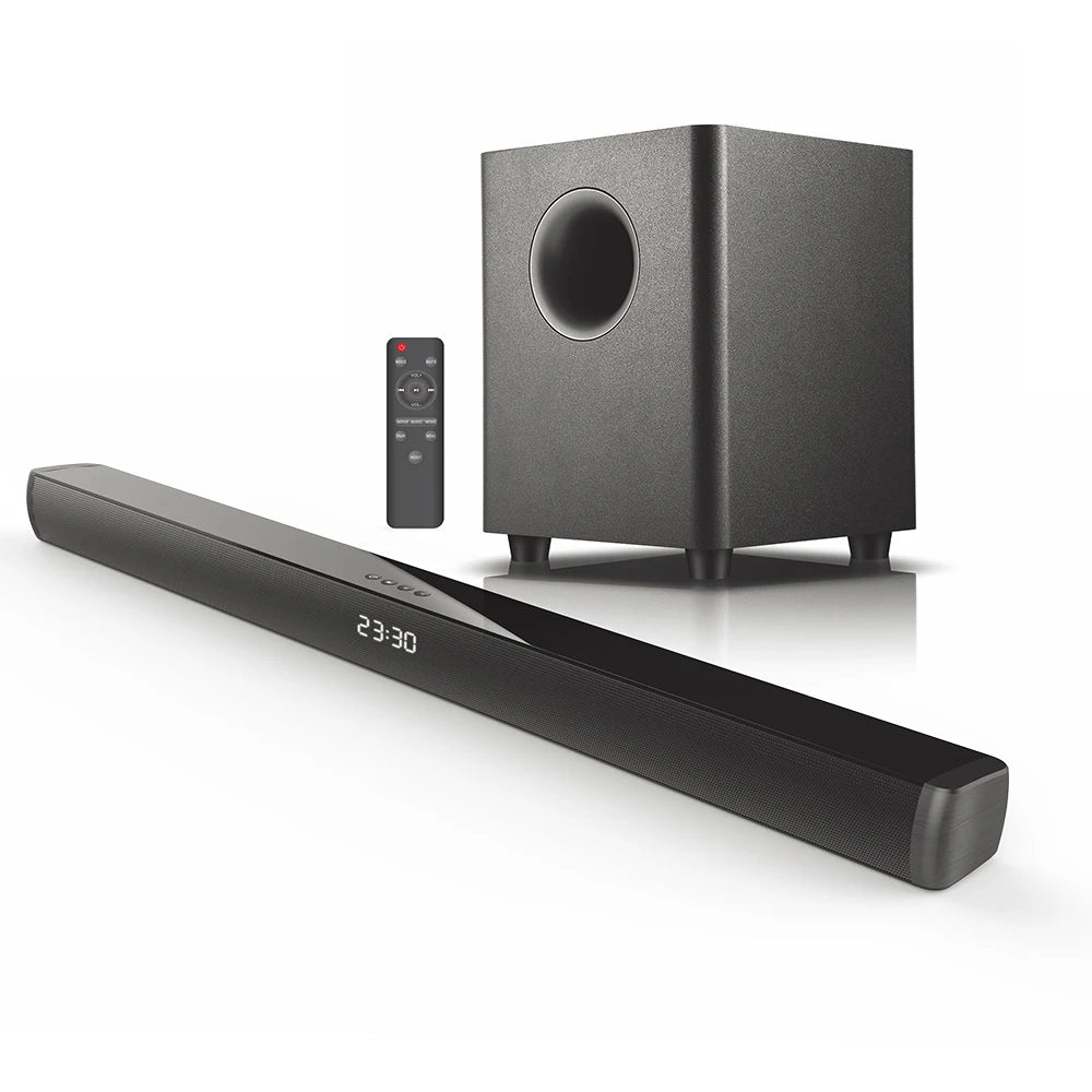 150W Blue Tooth Soundbar With Wireless Subwoofer Soundbar Bt Speaker for TV Bass Adjustable Surround Sound for Home