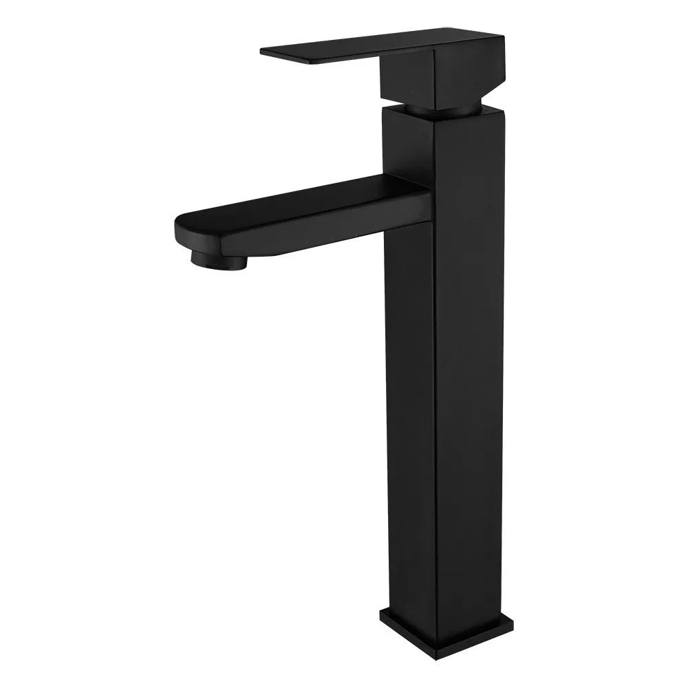 Stainless Steel Modern Minimalist Single Handle Dual Control Hot and Cold Water Faucet, Painted Finish for Basin Sink Mixer Tap
