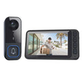 Wireless Doorbell Camera with Monitor Smart Video Doorbell 2-Way Audio Infrared Night Vision No WiFi Connection No APP Required