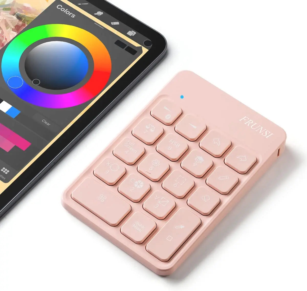 FRUNSI Wireless Bluetooth Shortcut Keyboard for iPad Procreate Graphics Drawing Tablet Painting Mini Portable Rechargeable