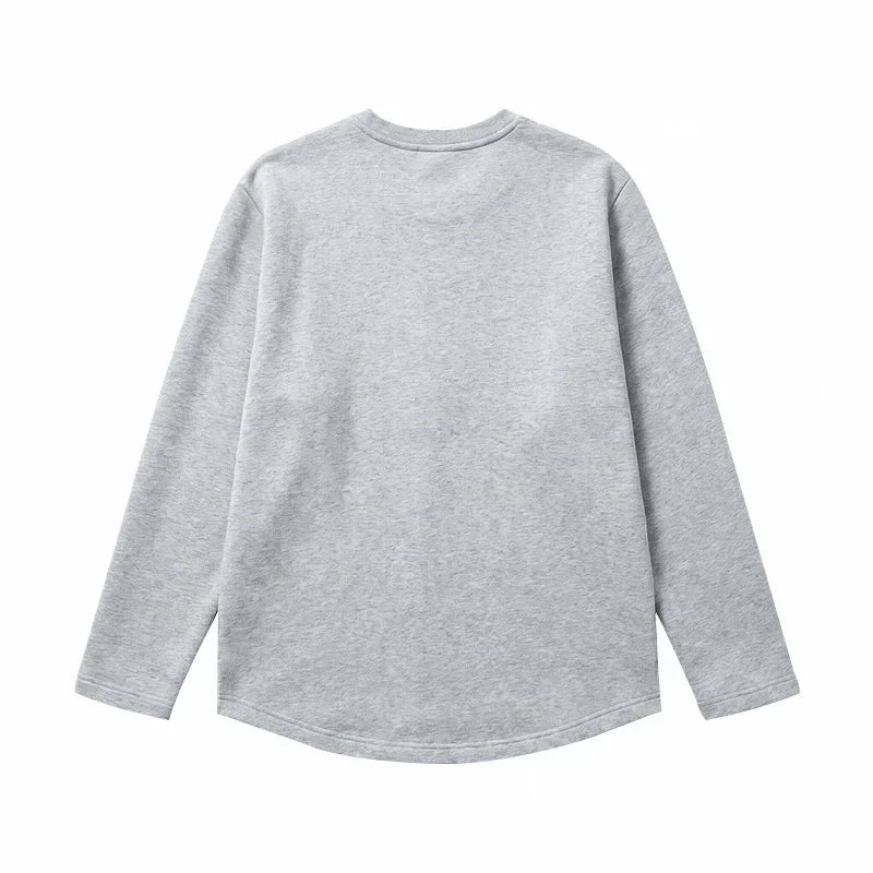 Autumn and Winter Men's Thin Casual Crew Neck Pullover Loose Versatile Breathable Commuter Long Sleeve Bottom T-Shirt