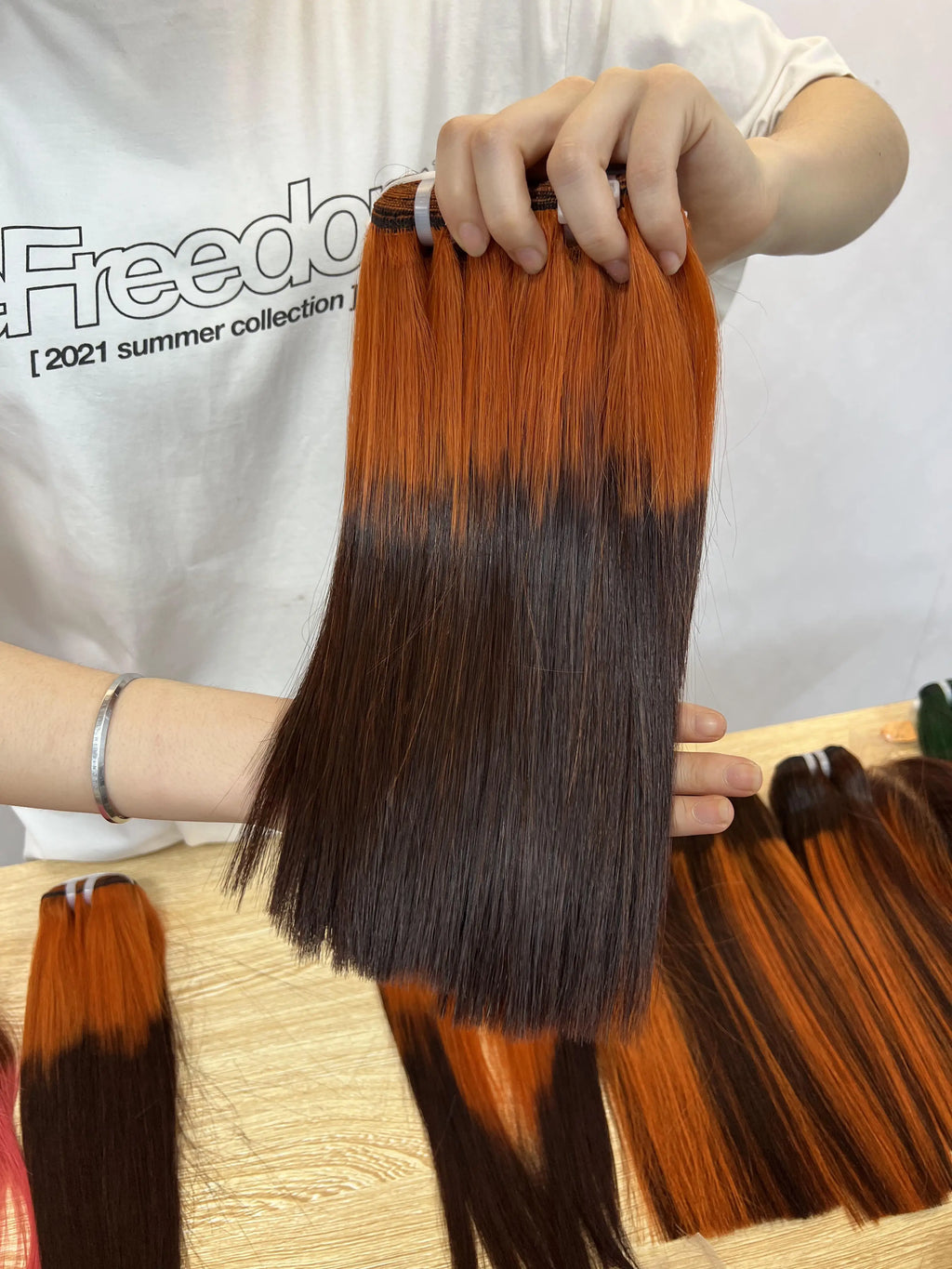 New Style Virgin Vietnamese Human Hair Bundles Weft Extensions Bone Straight Ombre Color for Black Women