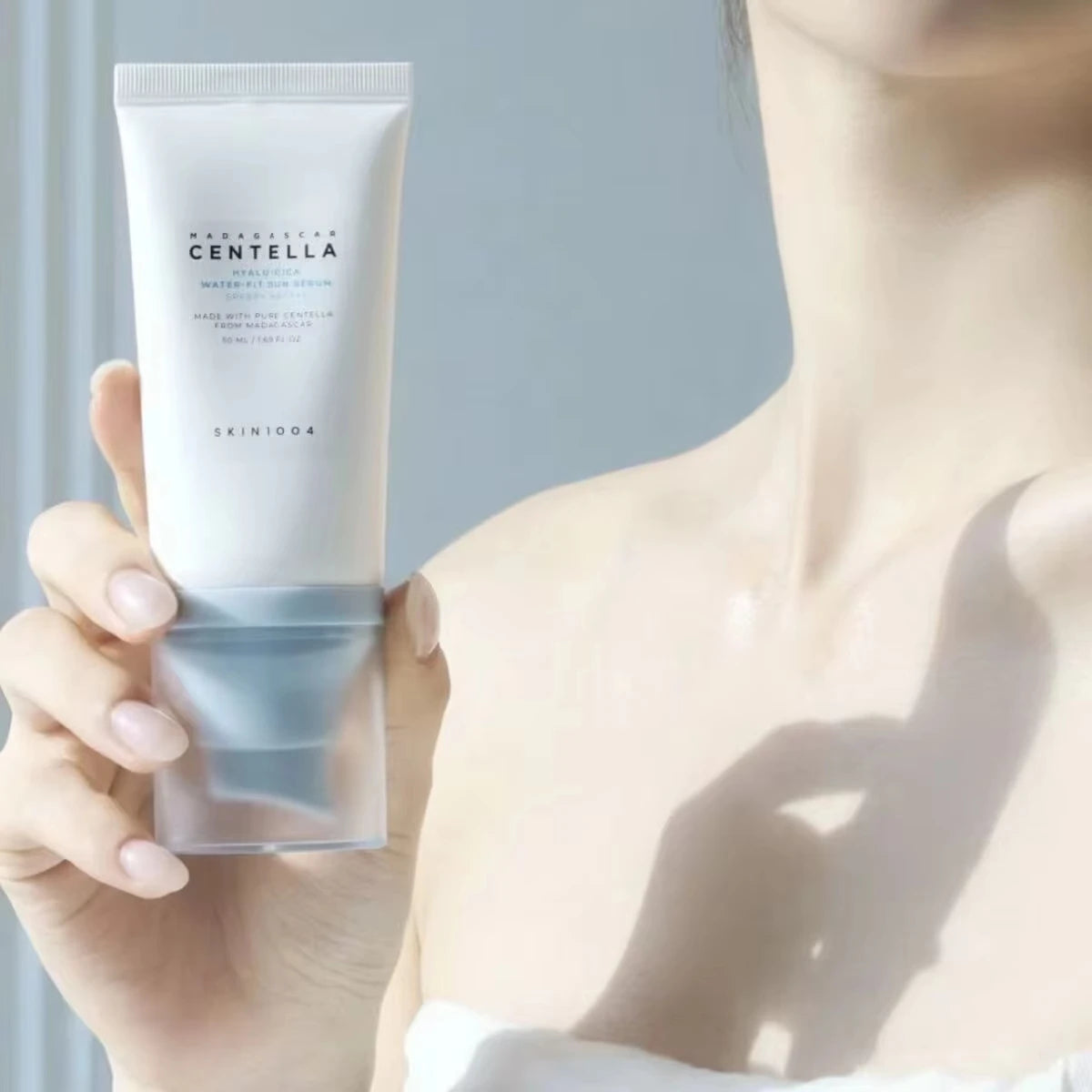 SKIN1004 Centella Hyalu Cica Water Fit Sun Serum SPF50 PA++++ 50ml Serum Like Texture Non Greasy Dewy Finish Korean Skincare