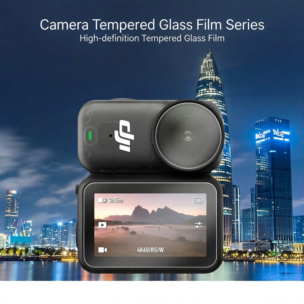 9H Tempered Glass Screen & Lens Protector for DJI Osmo Nano Action Camera, HD Anti-Scratch Explosion-Proof Film Protective Kit
