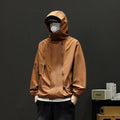 Japanese Windbreakers Men's Jacket Zipper Coat Cargo Waterproof Jackets Bomber Camping Loose Thin Softshell Hooded Hiking Jacket