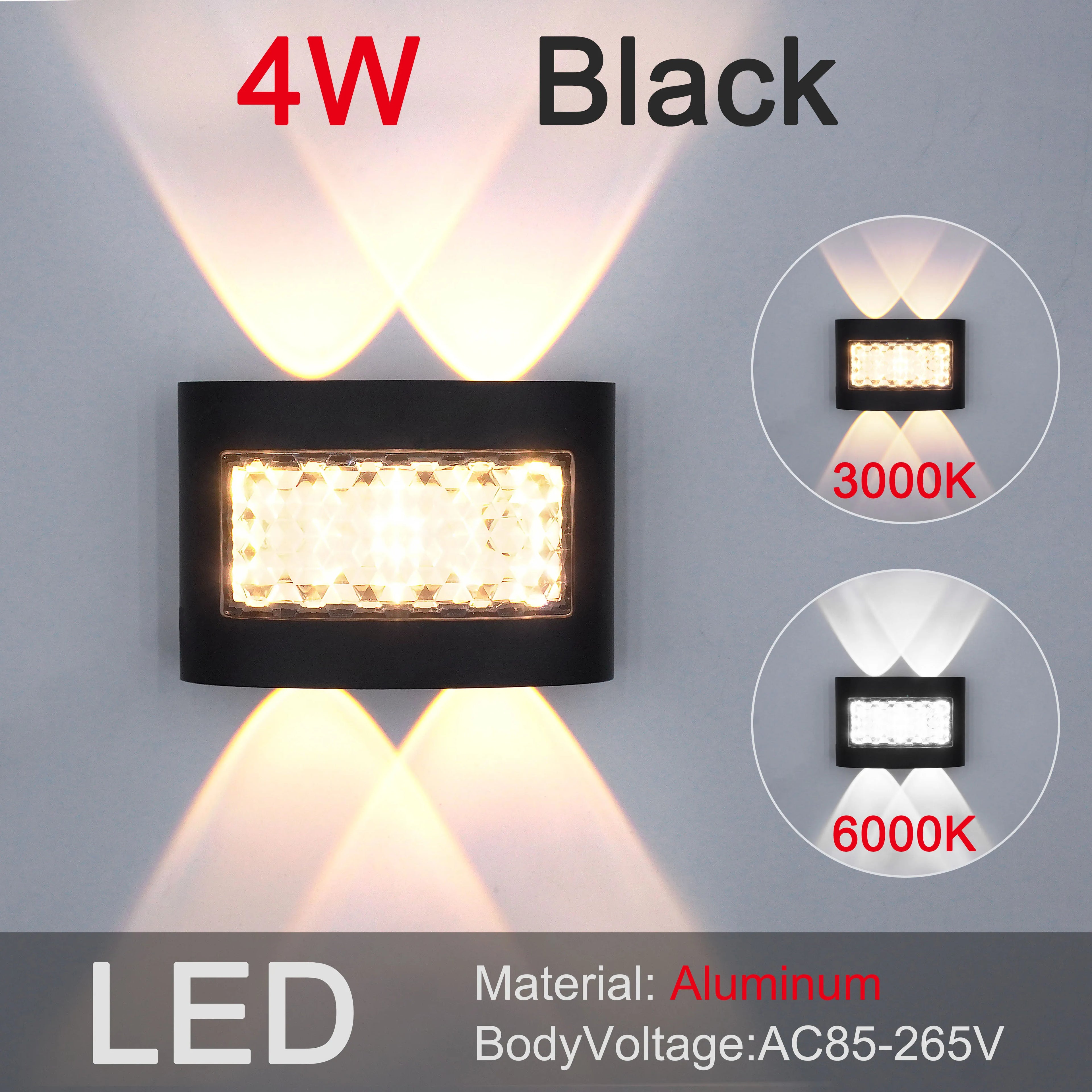Outdoor LED Waterproof Wall Light IP65, Made of Aluminum and Plastic, Compatible with Indoor and Outdoor Sconces