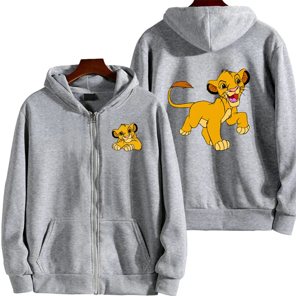The Lion King Anime Women Zipper Hoodie Jacket Spring Autumn 2025 Fashion Men Sweatshirt Green Couple Oversized Clothes Coats