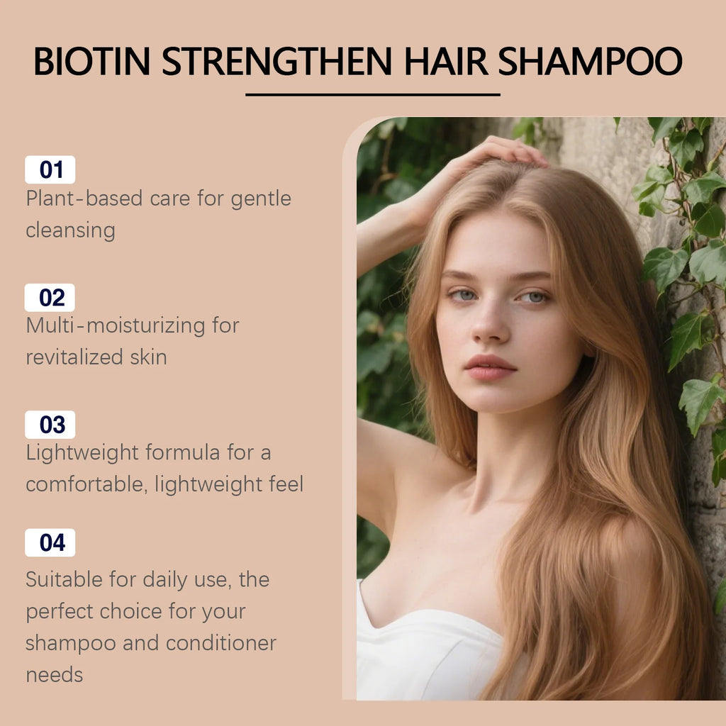 Hoegoa Thickening Hair Shampoo Gentle Cleansing Deep Moisturizing Scalp Refreshing Lightweight Hair Strengthening Shampoo 100ml