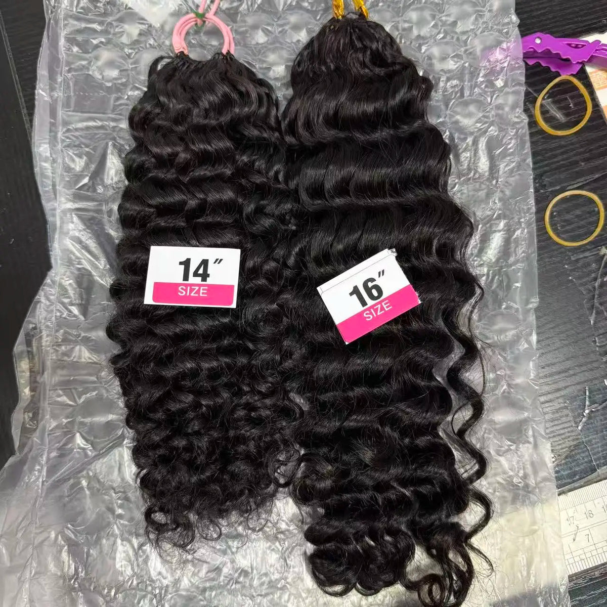 Pre-Separated Feather Crochet Human Hair Bundles Jerry Kinky Curly Deep Wave Hair Miracle Knots Braiding hair for Women