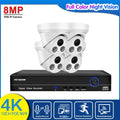 4K POE CCTV Camera Security System Kit Dome Outdoor Waterproof Color Night Vision IP Camera Video Surveillance System Kit 10CH