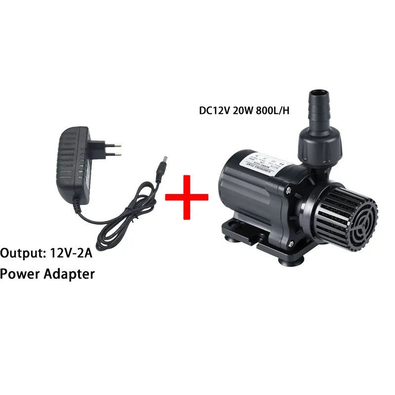 DC12V Water Pumps Lift 5M 500/800L/H Solar Brushless Motor Water Circulation Water Pump Ceramic Shaft Ultra Quiet Submersibles