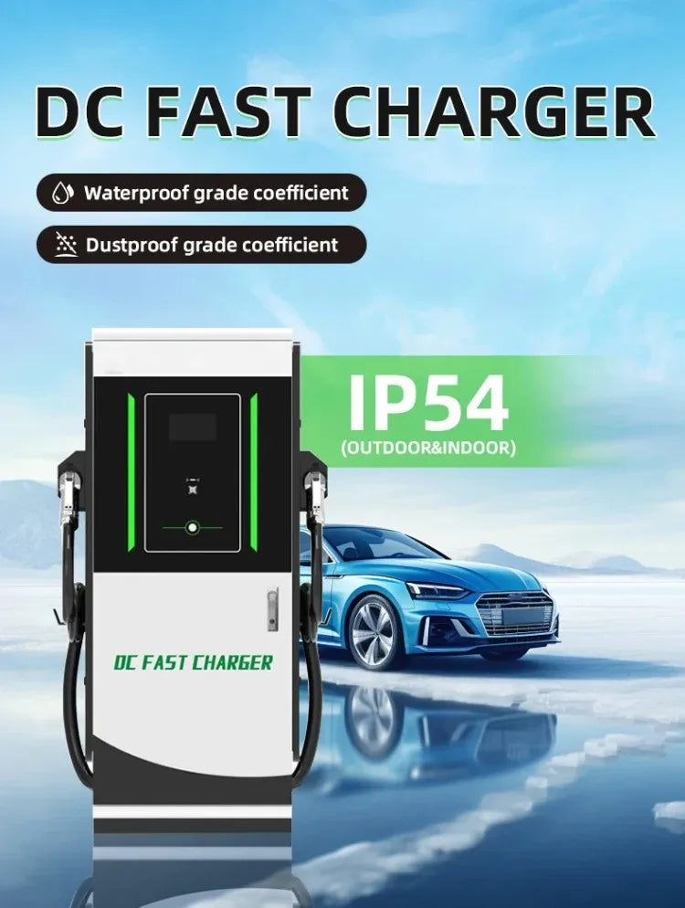 DC EV Charger 40kW Wallbox EV Charging Station CCS2 GBT Fast Charger IP54 Waterproof LCD Screen Commercial Parking Lot