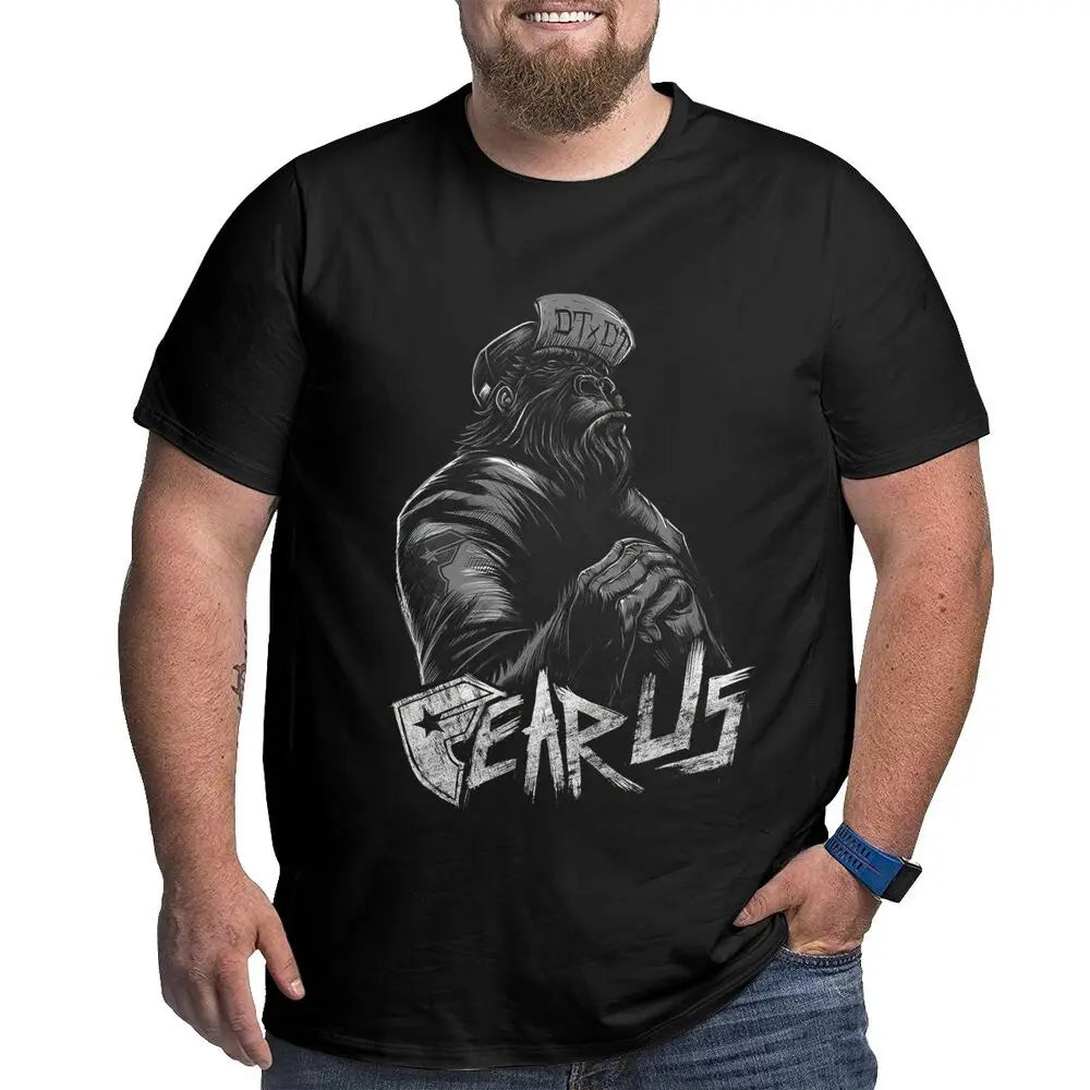 Unique Design Graphic Men T Shirts Plus Size Oversized Cotton T-shirts for Big Man Black Summer Short Sleeves Clothes Tops