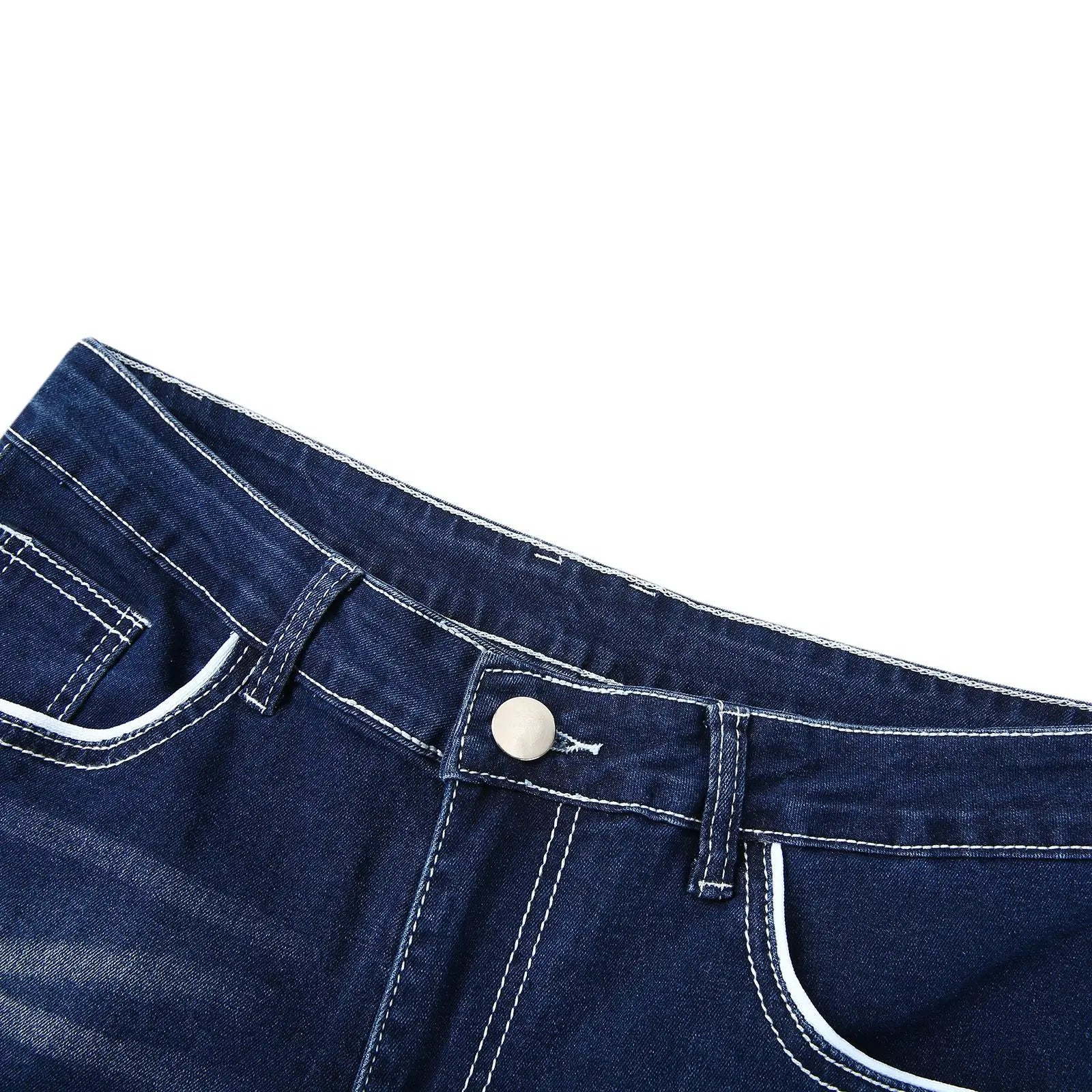 Kakan - High-quality Men's Personalized Double-line Jeans, New Dark Blue, Light Blue, Black Jeans K05-8878 In Spring and Autumn