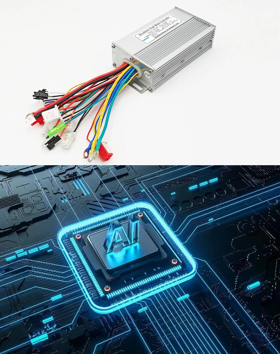 36V 48V 350W 18A E-Scooter Brushless Motor Sine Wave Controller LCD Speed Display Throttle for Electric Bicycle Scooter Tricycle