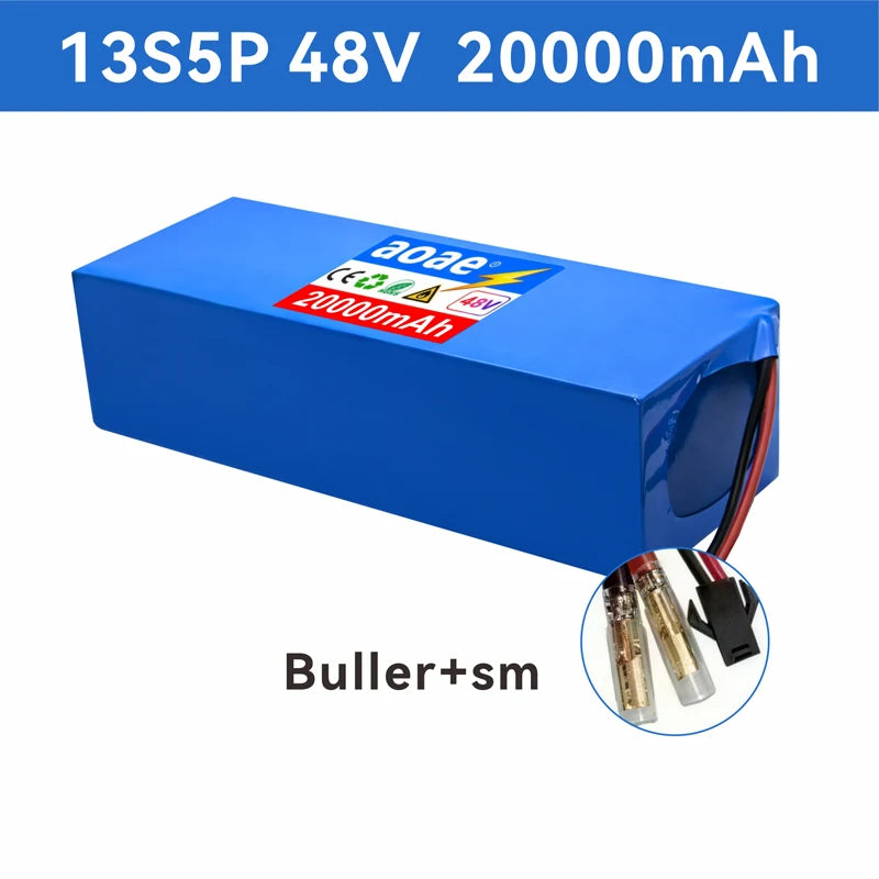 48V Scooter Battery 20Ah 13S5P A-Grade Cells 1000W-2000W Built-in BMS XT60 DC JST High Power Long Lasting for Electric Scooter