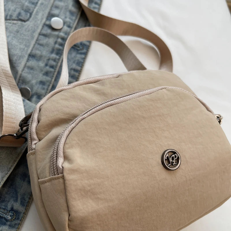 Women's Fashion Canvas Crossbody Bags Multi Pocket Small Shoulder Bag Casual Boho Handbag Lightweight Travel Purse for Daily Use