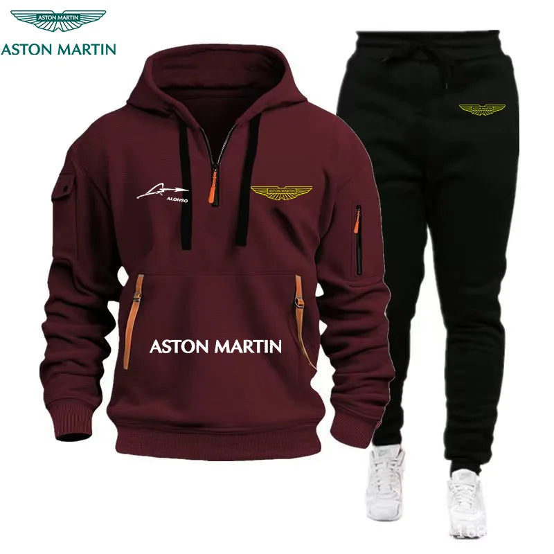 Aston Martin 2026 Hoodie And Pants Set Warm Casual Stylish Two-Piece Outdoor Autumn Winter Cold-Resistant