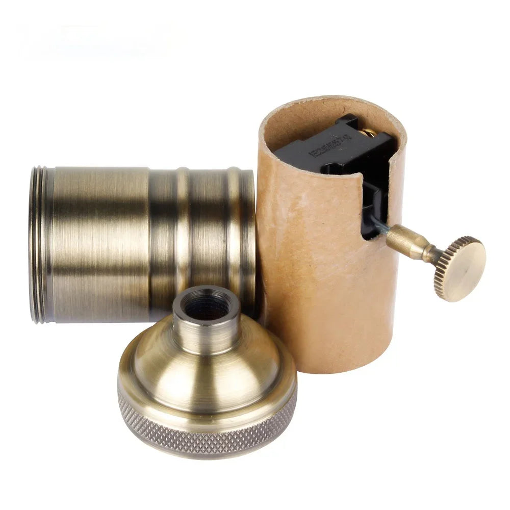 E27 Lamp Holder Vintage Edison Bulb Base Screw Bulb Base Aluminum Light 110V 220V Socket Industrial Retro Pendant Lampholder
