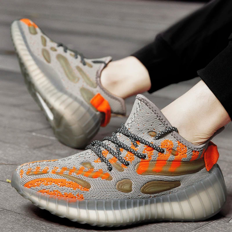 New Autumn-style Boyfriend Mesh Shoes, Breathable Casual Sports Shoes, Popcorn Sole Lightweight Running Shoes