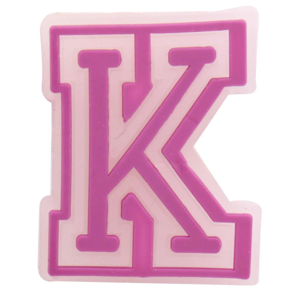 1PCS Cute Cartoon Kawaii Colorful Letter PVC Shoe Charms Grow On The Night Luminous Alphabet Sandals Shoes Decoration Kid Gft