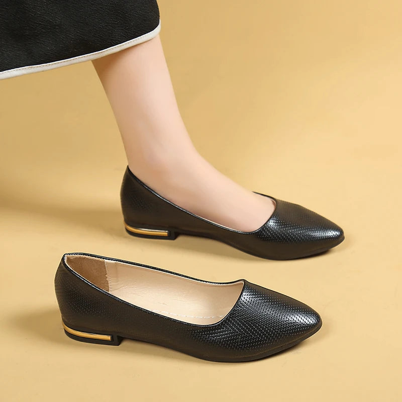 Spring/Autumn Comfortable Casual Elegant Sneakers Fashion New Pointed Toe Light Mouth Sexy Non-Slip Flat Work Shoes for Women
