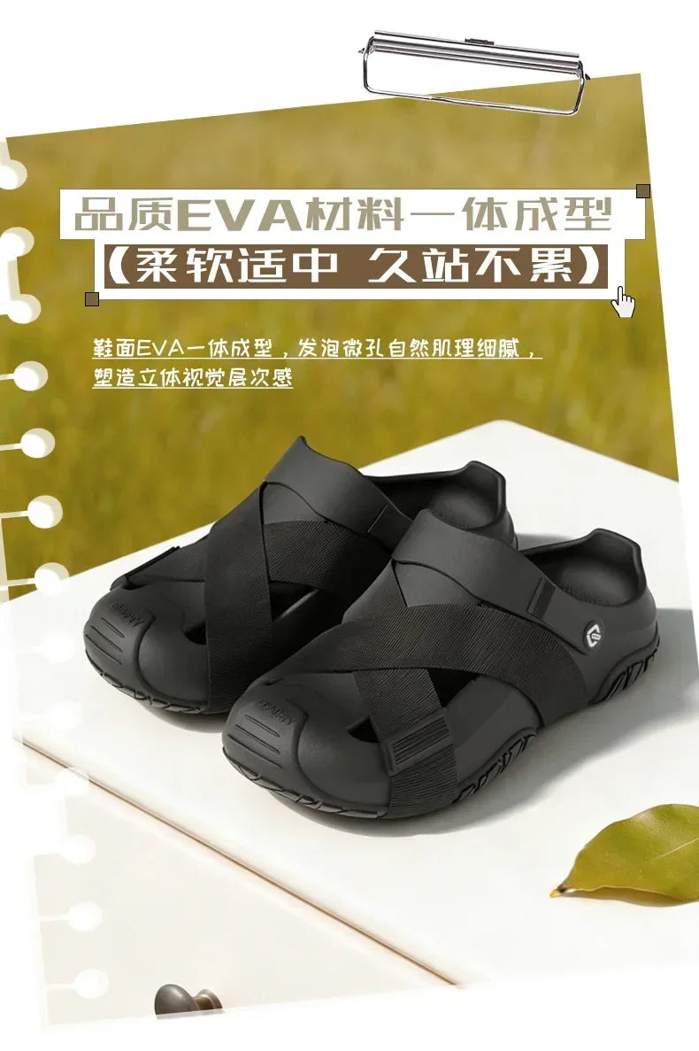 Men's 2026 Summer EVA Thick Sole Clogs Breathable Non-slip Soft Ergonomic Outdoor Beach Sandals