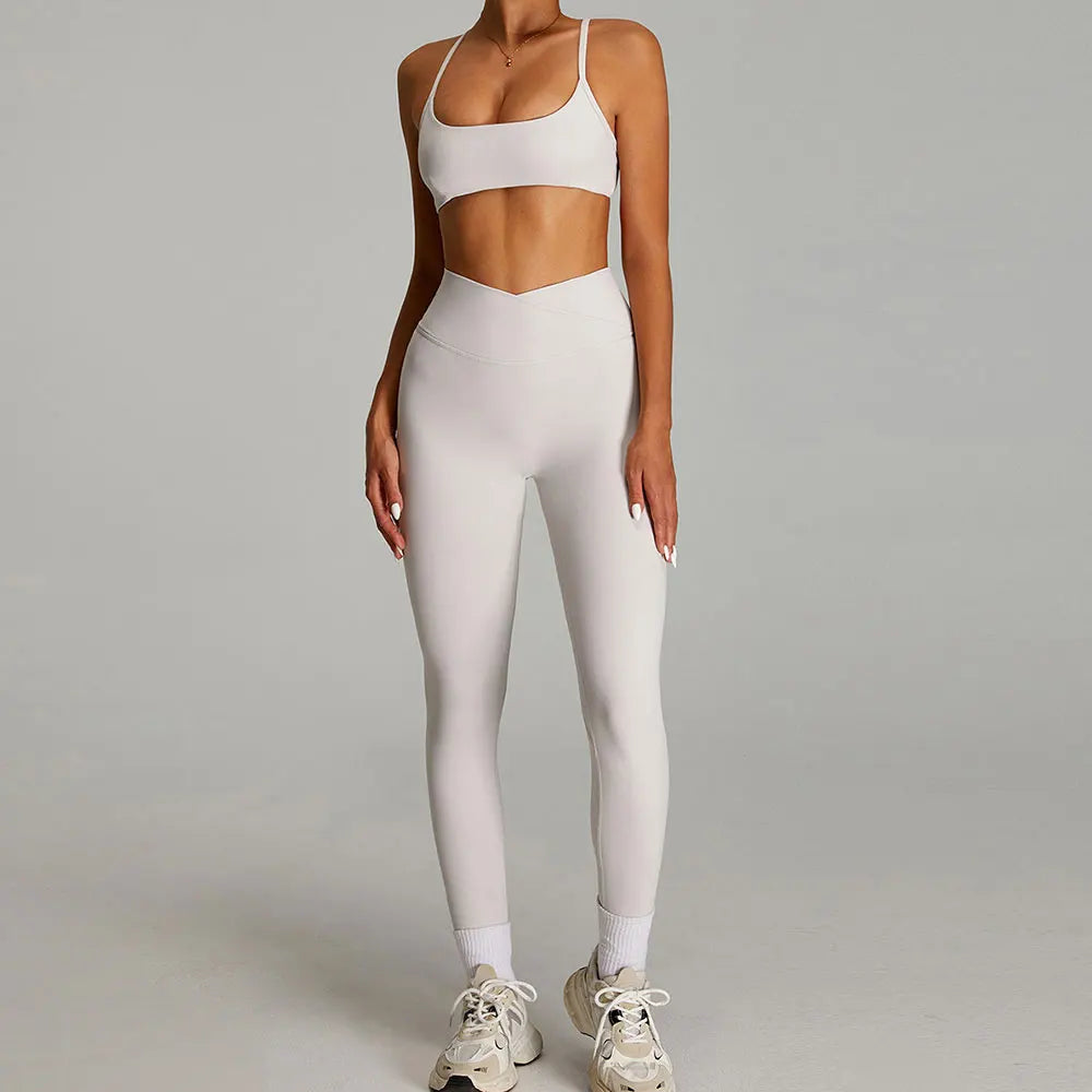 mikeyoga Women Yoga Suit 2PCS Sports Set Quick-Drying Gym Set Women Tracksuit Running Workout Short Sleeves Sports Yoga Clothing