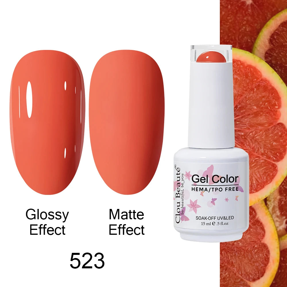 Clou Beaute HEMA TPO FREE Caramel Brown Wine Red Coffee Gel Nail Polish High Pigment Autumn Nail Art Full Coverage UV Varnish