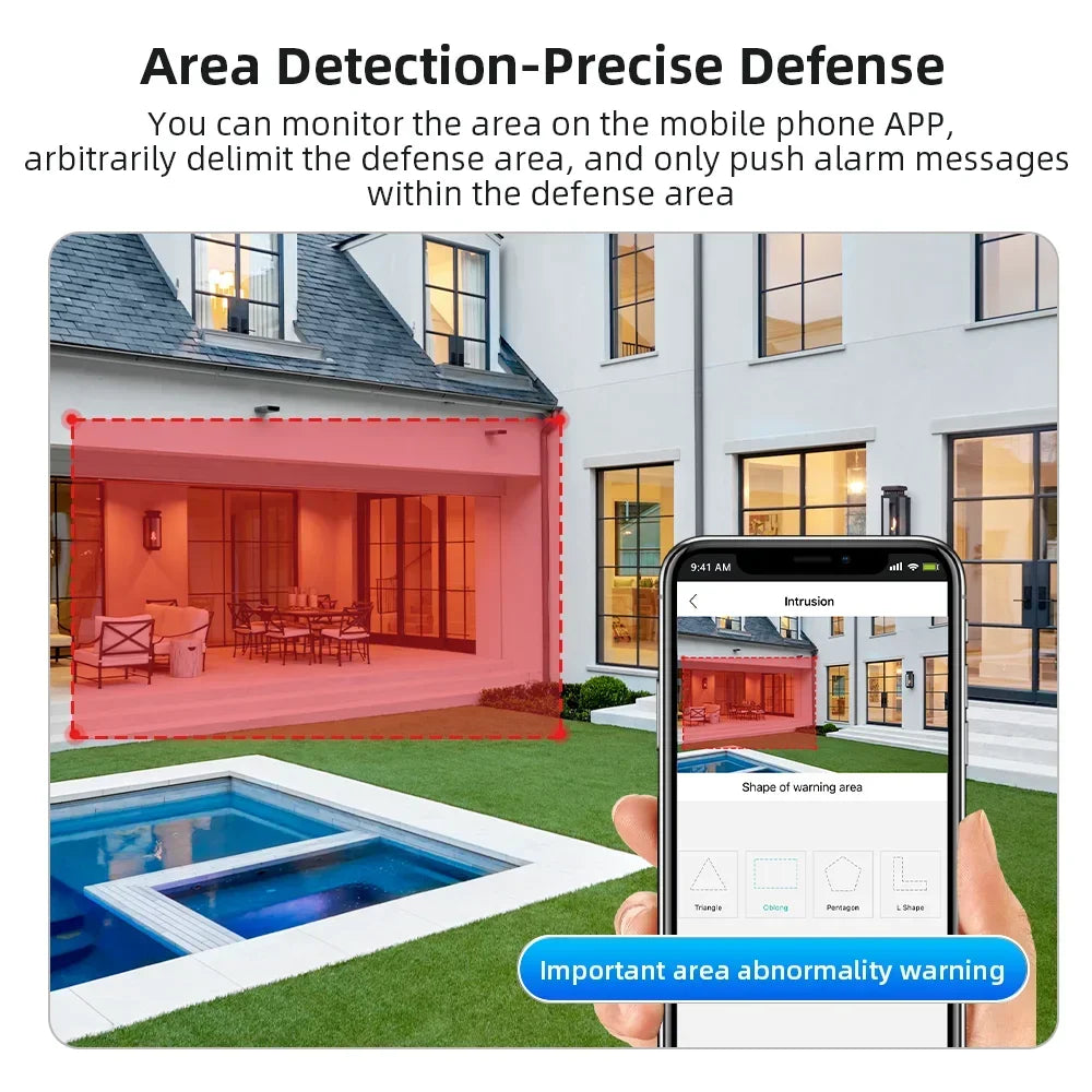 8MP Dual Lens WiFi PTZ Camera Outdoor Security Camera 4MP+4MP Wireless CCTV IP Camera Smart Home Surveillance Night Vision AI De