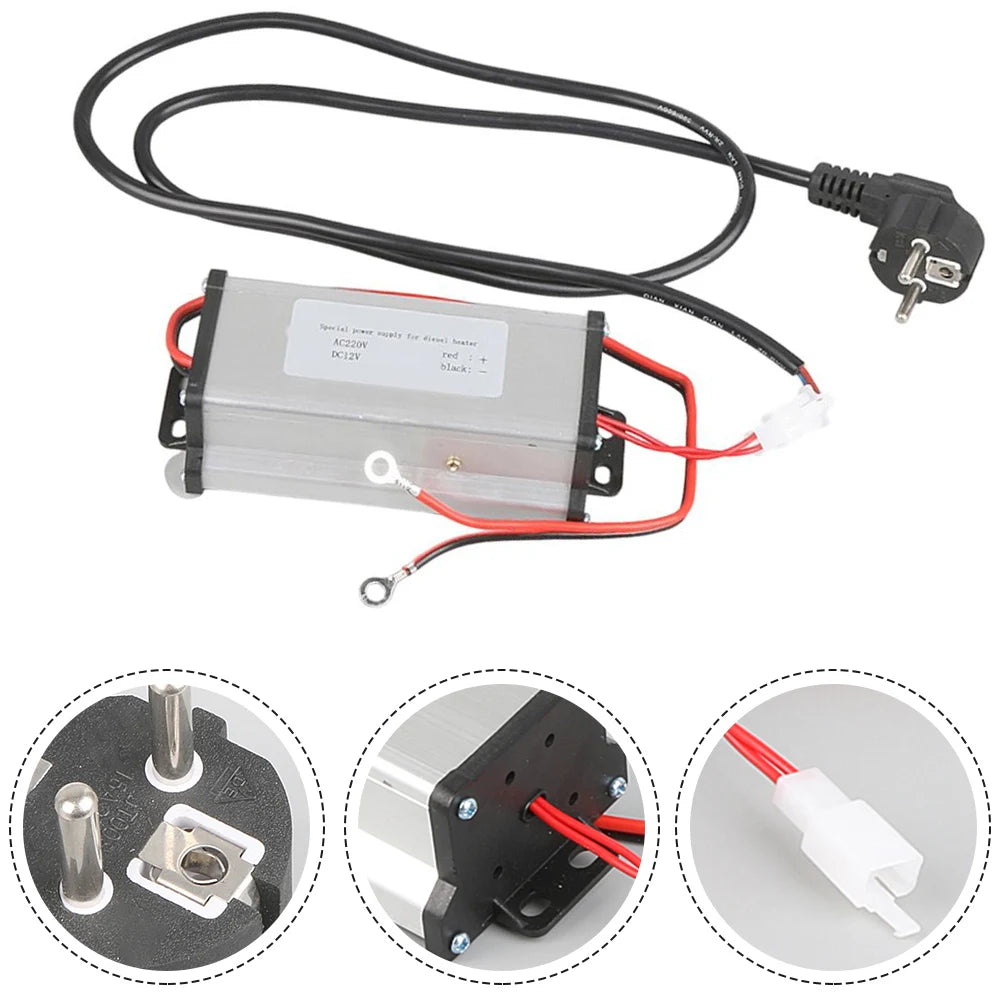 220V/230V to 12V Power Converter Adapter for Diesel Air Heater For 5KW 8KW Suitable for Off Grid Caravan RV Heating