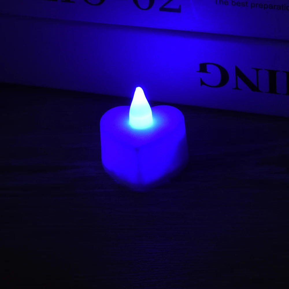 Flameless Led Candle Heart-shaped Electronic Battery-Power Tealight Candles for Home Christmas Party Wedding Decoration
