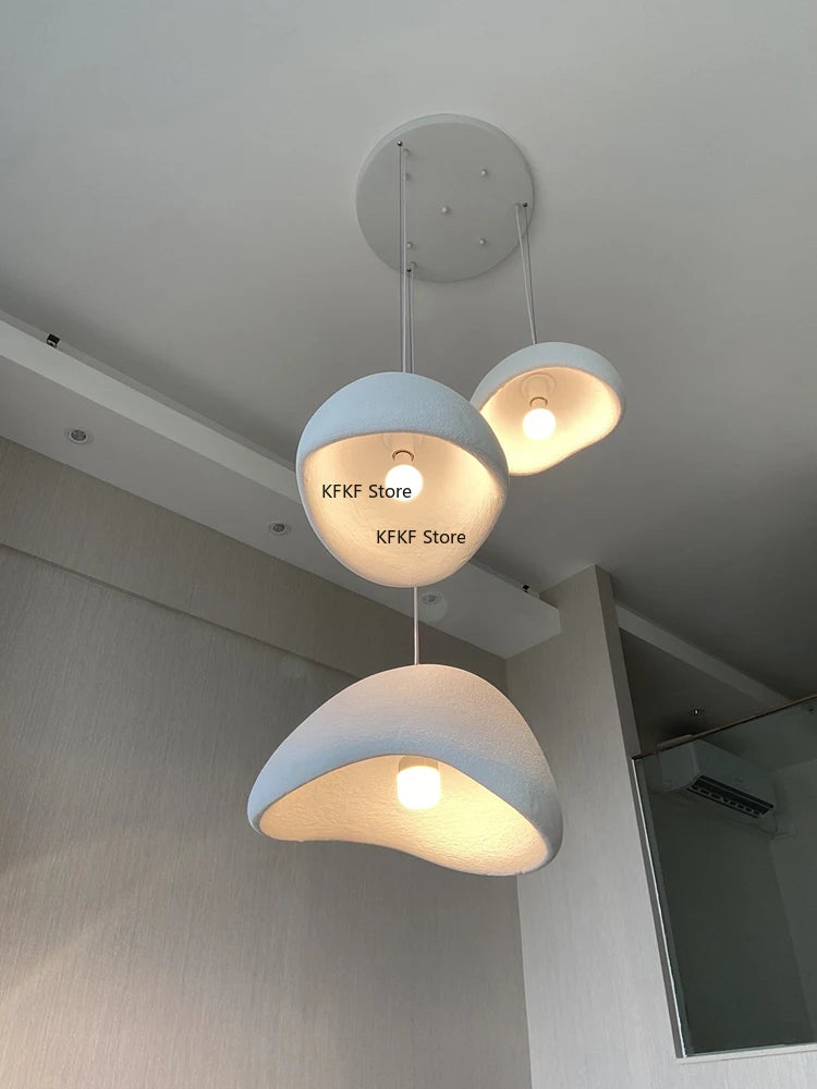 Nordic Wabi Sabi LED Pendant Light E27 Simple Chandelier Cord Suspend Lamp for Dining Room Restaurant Luminarias Fixtures