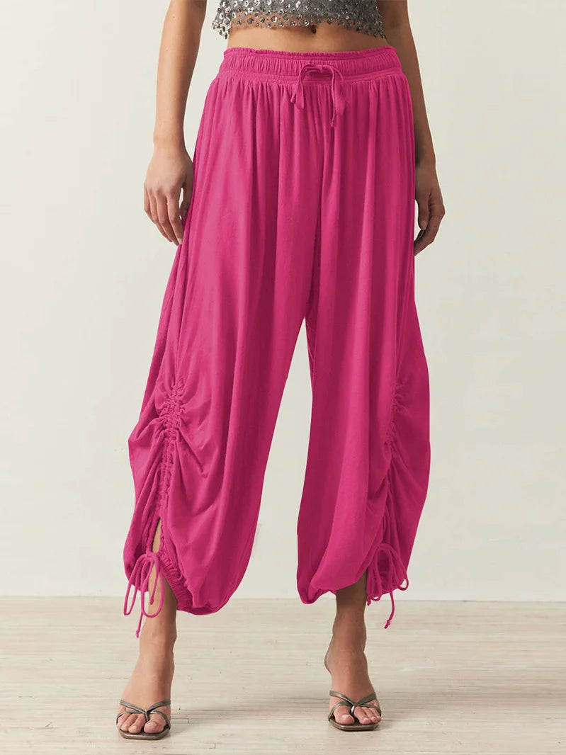 2026 New Drawstring Lantern Pants Women's Casual High Waist Loose Trousers Spring Summer Fashion Streetwear Female Joggers Pants