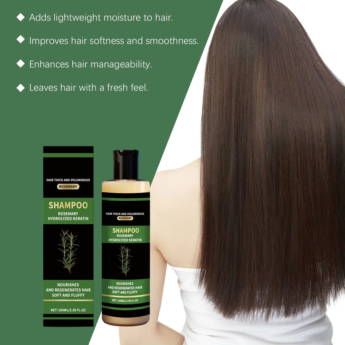 Rosemary Natural Shampoo Hair Thickness Loss Deep Nourishing Scalp Care Strengthen Repair Damaged Oil Control For Men Women