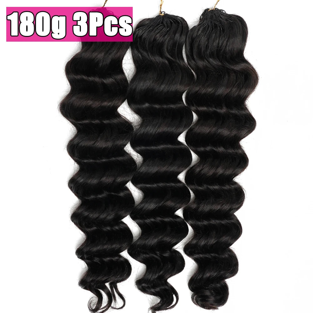 Ocean Wave Miracle Knots Crochet Human Hair Pre-Separated Feathered Human Crochet Hair 60g/pcs Burmese Curly Human Hair Bundles