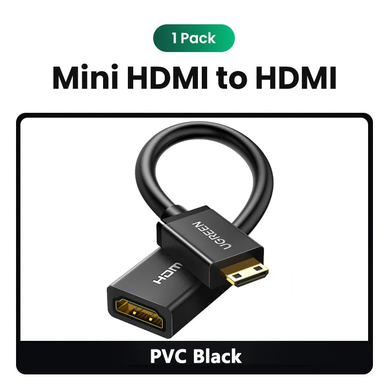 UGREEN Mini HDMI Cable to HDM Adapter Male to Femal Mini HDMI Cable Adapter 4K for Raspberry Pi ZeroW Camcorder Laptop Mini HDMI