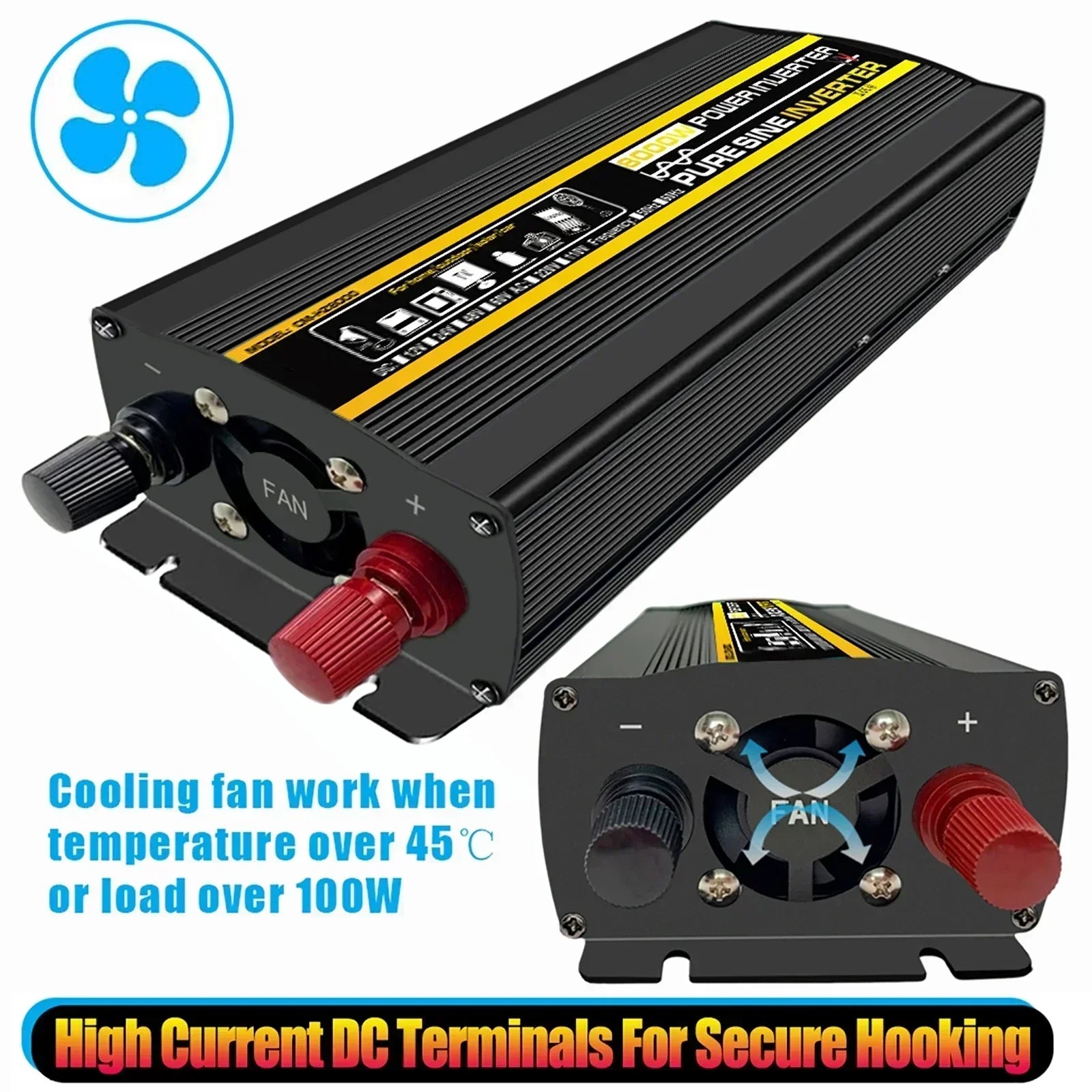 10000/12000 W 12/24V To 220V Pure Sine Wave Power Inverter Solar System/Solar Panel/Home/Outdoor/RV/Camping Wave Power Inverter