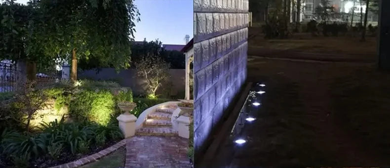 4PCS-Solar Underground Light 8LED Stainless Steel Grounded Grass Light Courtyard Garden Villa Landscape Ground Light