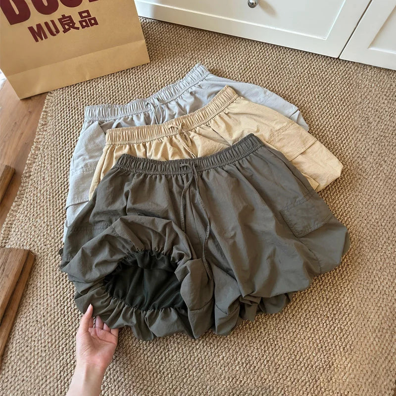 Bubble Puff Pant Dress Mini Skirt Cute Sexy Dress Y2K Streetwear 2026 Women Summer Clothes High Waist Short Pleated Mini Pants