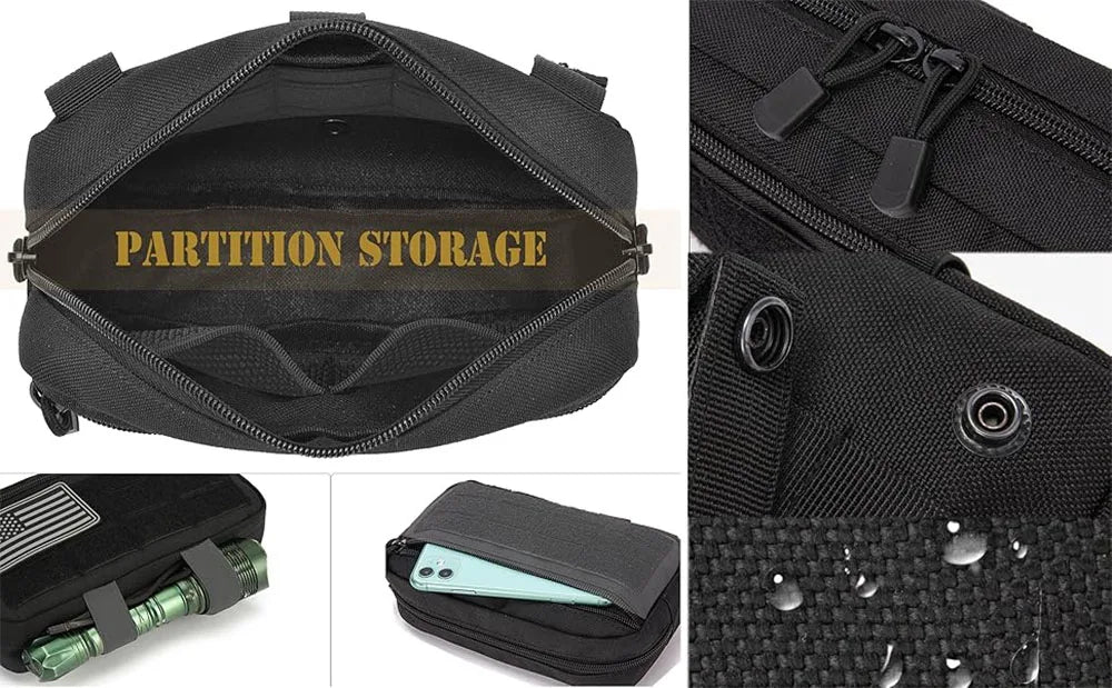 EDC Molle Tactical Pouch Waist Pack Compact Utility Pouches Waist Belt Bag Medical Bags Phone Case Outdoor Hunting Accessories