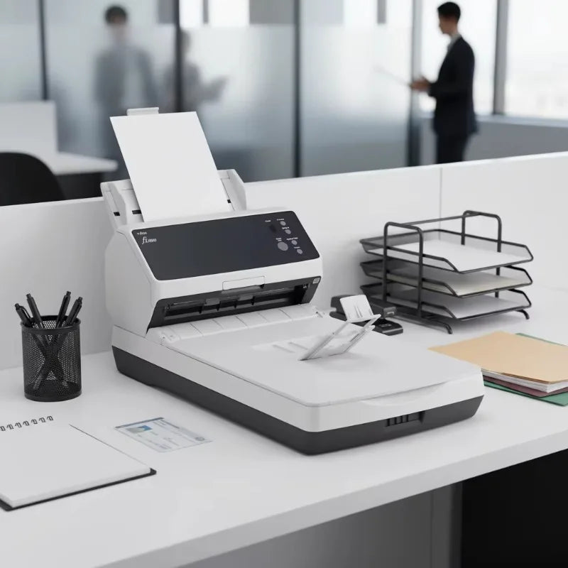 R-icoh Fujitsu Fi-8250 A4 Office Document Scanner 50ppm USB 3.2 CIS ADF Auto Double-Sided  600 Dpi Usb Scanner