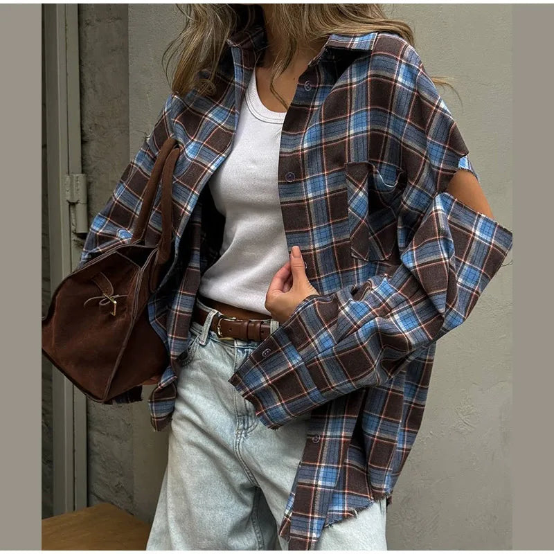 Chic Green Plaid Print Loose Pants Women Casual High Waist Straight Wide Leg Trousers Party Daily Classic Attire 2026 Spring