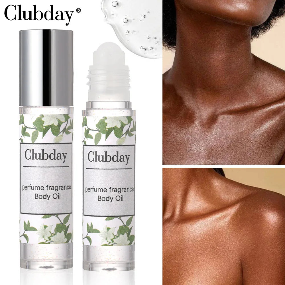 Portable Roll‑on Perfume Oil, Long‑last Fragrance Shimmer Body Highlight Essential Oil Daily Body Scent Makeup Cosmetics