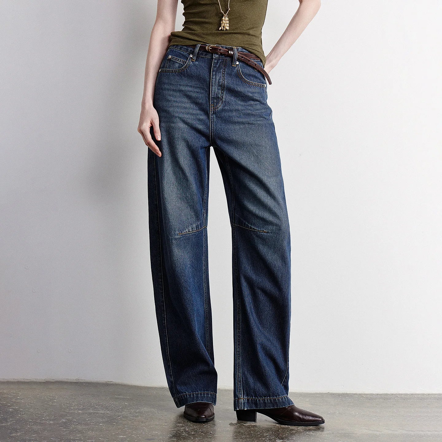 TOYOUTH Women Denim Jeans 2026 Summer New High Waist Curved Knife Pants