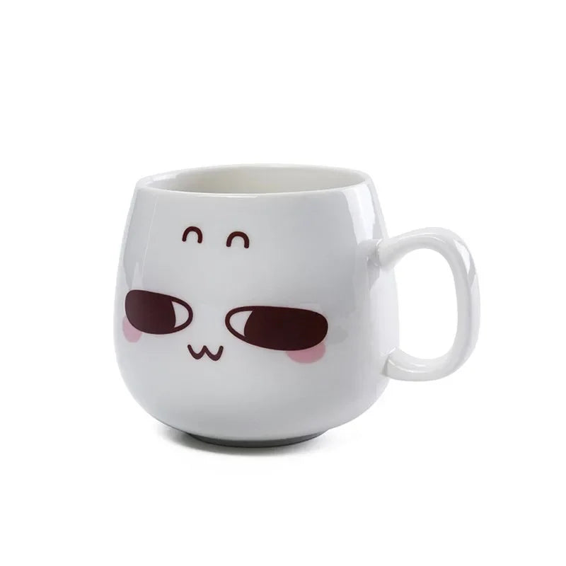Modern simplicity Creative Ceramic Mugs Cute Cartoon Face Expression Water Container Lover Coffee Mugs Travel cute cup gift