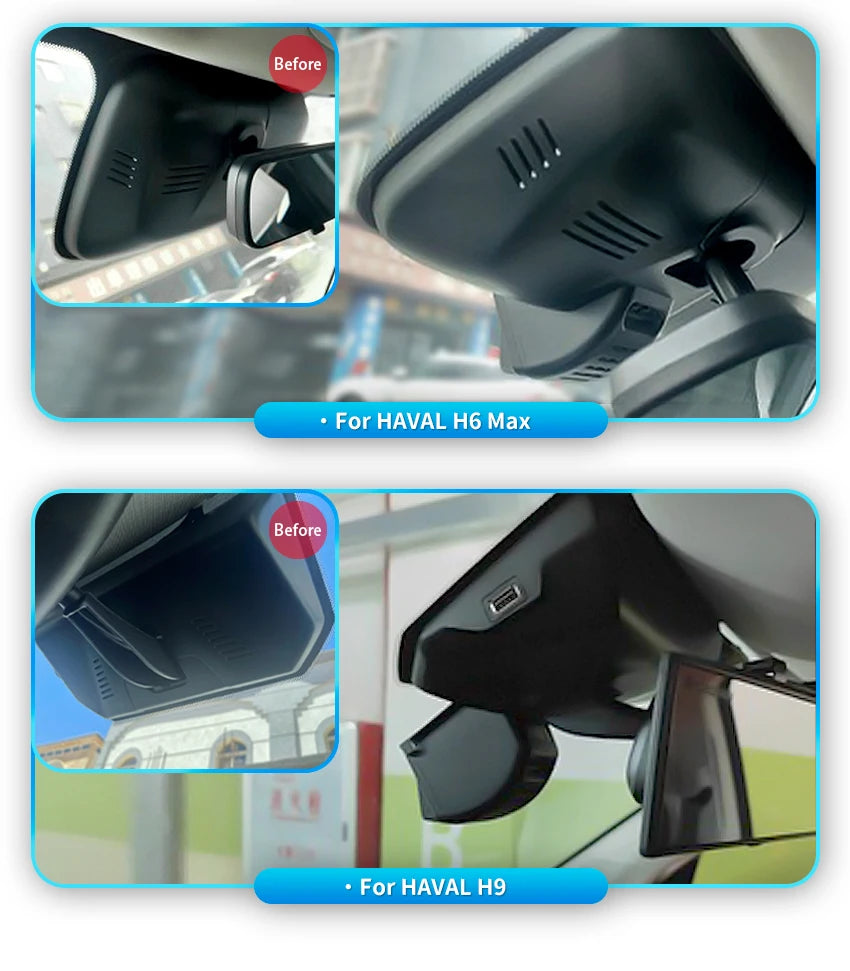 Plug and Play Dash Cam Car DVR UHD Video Recorder Camera For HAVAL H6 H7 F7 F7x H9 H3 DARGO Jolion GWM POER 4K Dashcam USB Port