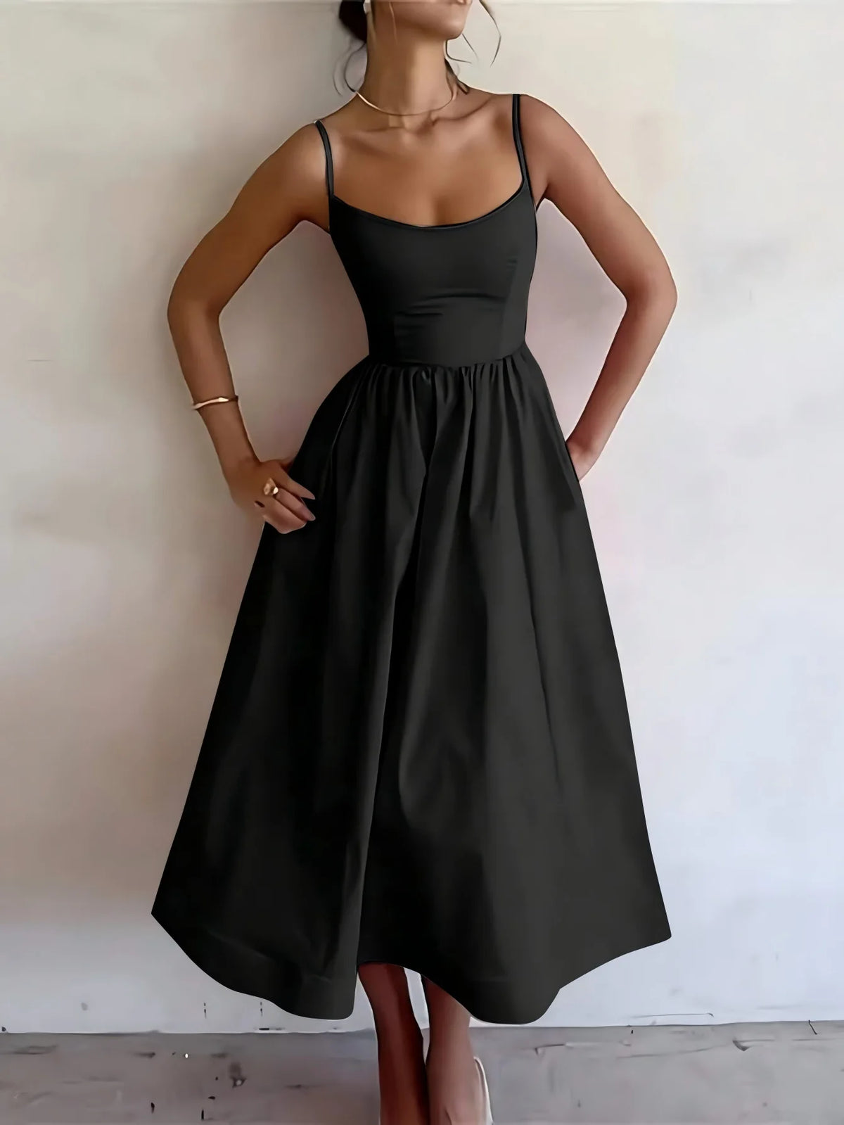 Dresses For Women 2026 Summer Suspender Dress Solid Swing Sundress Sleeveless Spaghetti Straps A Line Beach Party Dresses