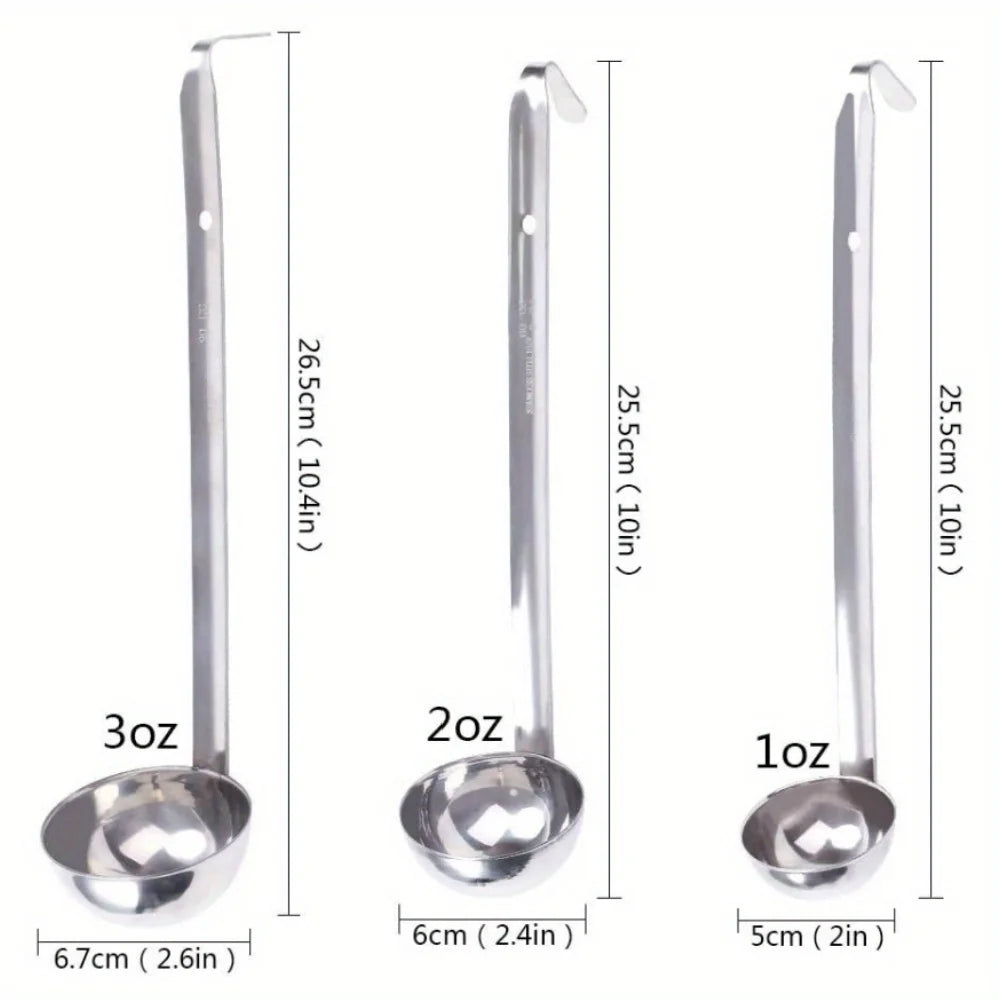 E9 1Pcs Soup Ladle, Small Stainless Steel Ladles and Spoons Professional Ladle, 1/2/3oz Duty Metal Ladle Kitchen Utensil Spoon